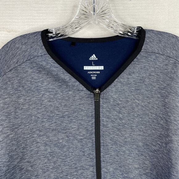 Adidas Adicross Jacket Mens L Blue Heather Golf Coach Performance Outerwear - Picture 5 of 10